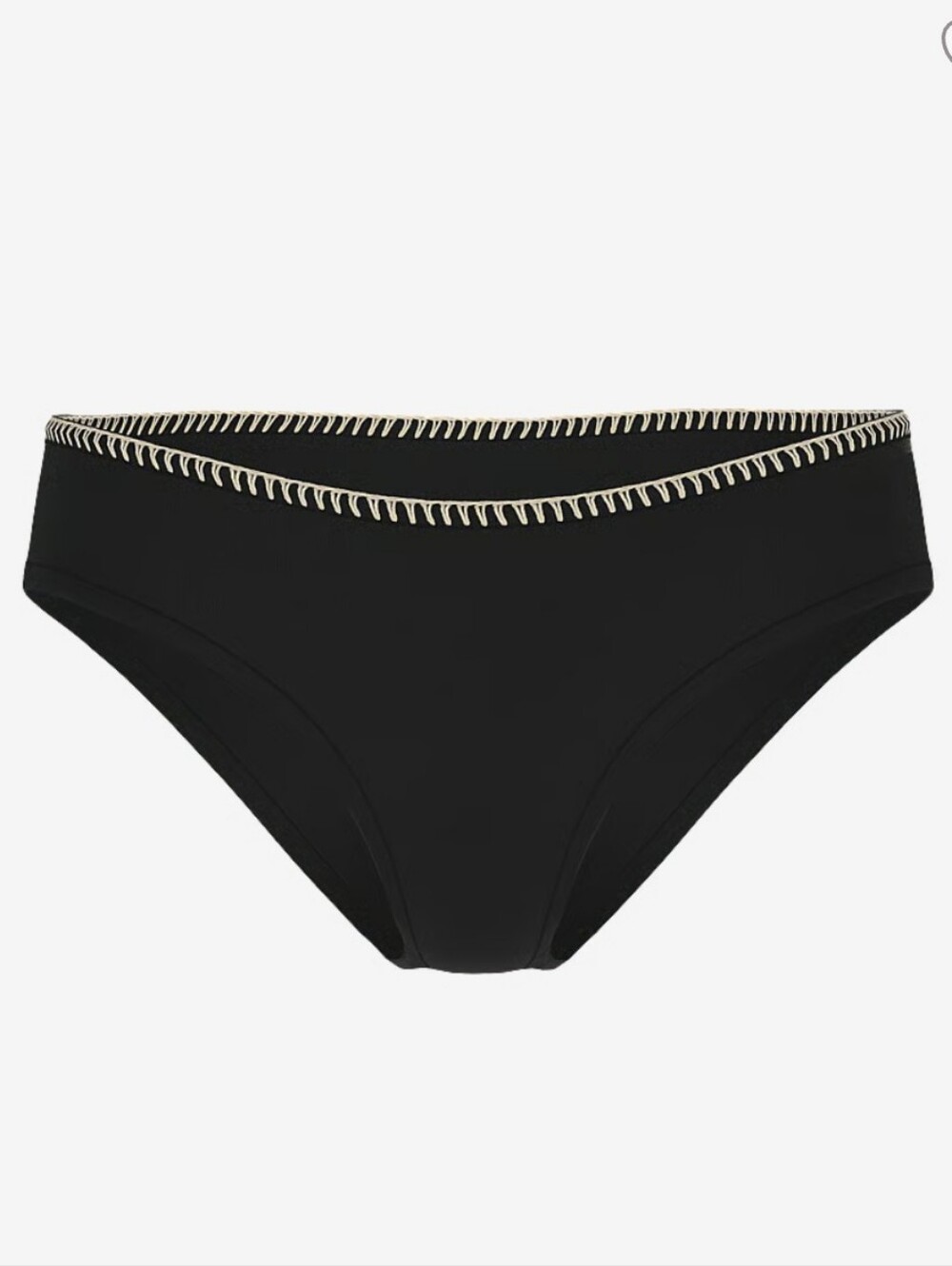 Victoria's Secret Black Bikini Bottom with Cream Crochet Trim
